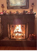 Wood burning fireplace
